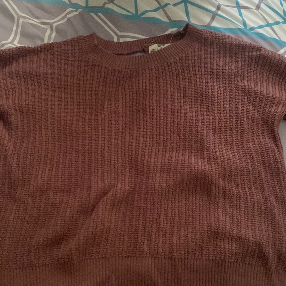 Purple open back sweater